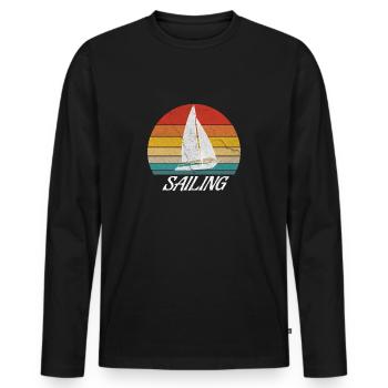 sailing - Men's Premium Organic Long Sleeve Shirt - black - Front - Nico (187cm)