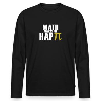 Math Makes Me Happy - T-shirt manches longues Premium bio Homme - noir - Devant - Nico (187cm)