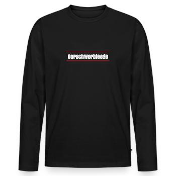 Oorschwerbleede white retro - Men's Premium Organic Long Sleeve Shirt - black - Front - Nico (187cm)