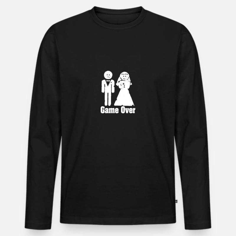Game Over - Männer Premium Bio Langarmshirt - Schwarz