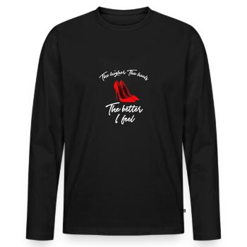 Escarpins à talons hauts - T-shirt manches longues Premium bio Homme - noir - Devant - Nico (187cm)