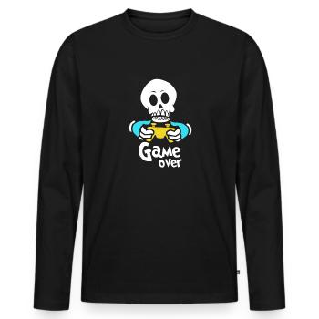 Skull skull skull skeleton gift - Men's Premium Organic Long Sleeve Shirt - black - Front - Nico (187cm)