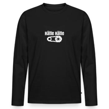 hätte hätte fahrradkette GEschenkidee - Männer Premium Bio Langarmshirt - Schwarz - Vorne - Nico (187cm)