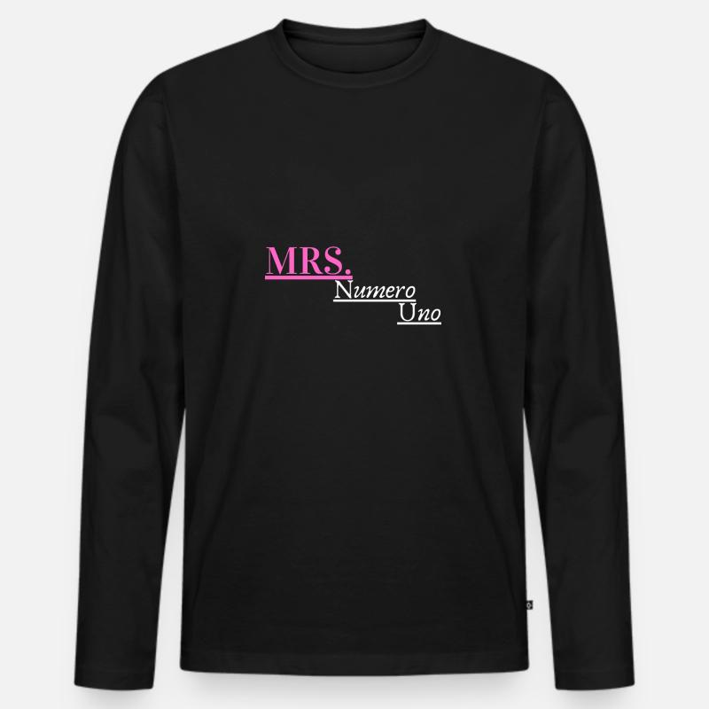 Frau Numero Uno - Männer Premium Bio Langarmshirt - Schwarz