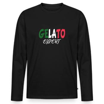 Ice Experte Italien Flagge - Männer Premium Bio Langarmshirt - Schwarz - Vorne - Nico (187cm)