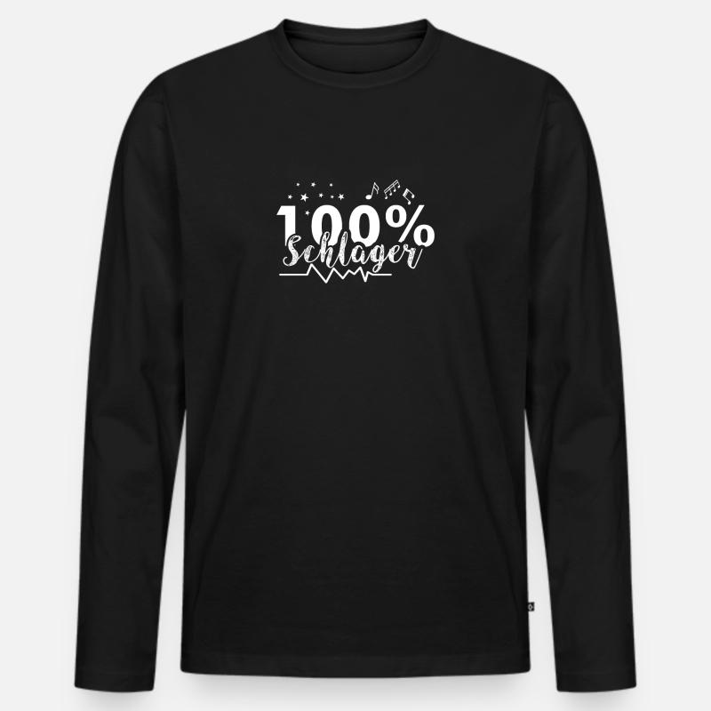 Schlager Musik - Männer Premium Bio Langarmshirt - Schwarz
