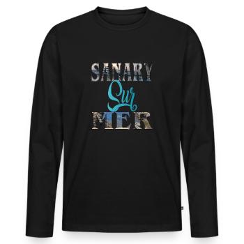 Sanary sur Mer - Men's Premium Organic Long Sleeve Shirt - black - Front - Nico (187cm)