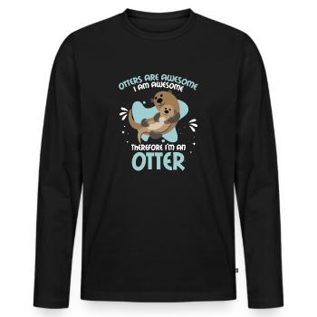 Hilarious Otters Are Awesome Gift design 4 Otter - Men's Premium Organic Long Sleeve Shirt - black - Front - Nico (187cm)