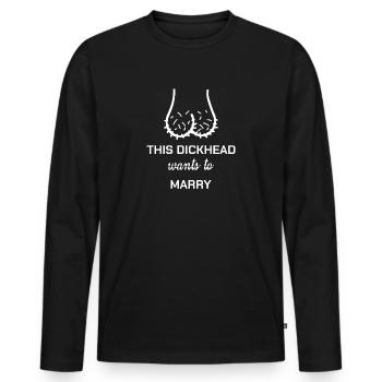 Tête de pénis JGA Groom bachelorette party - T-shirt manches longues Premium bio Homme - noir - Devant - Nico (187cm)