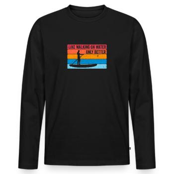 Stand-up paddling Stand-up paddling Stand-up paddlers Paddlers - Men's Premium Organic Long Sleeve Shirt - black - Front - Nico (187cm)