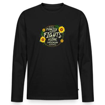 Niemand kämpft alleine. Parkinson-Bewusstsein - Männer Premium Bio Langarmshirt - Schwarz - Vorne - Nico (187cm)