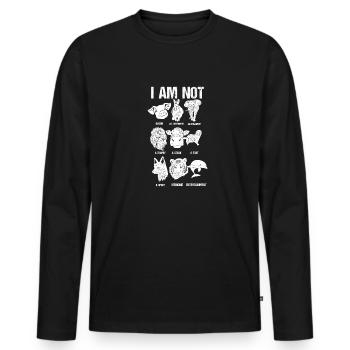 Protection des animaux pour les droits des animaux Végétalien - T-shirt manches longues Premium bio Homme - noir - Devant - Nico (187cm)