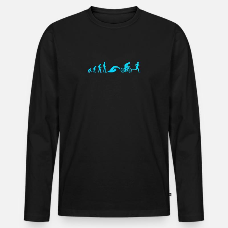 Triathlon Evolution Herren Männer - Männer Premium Bio Langarmshirt - Schwarz