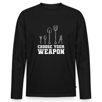 Choose Your Weapon Garden Gift - Men's Premium Organic Long Sleeve Shirt - black - Front - Nico (187cm)
