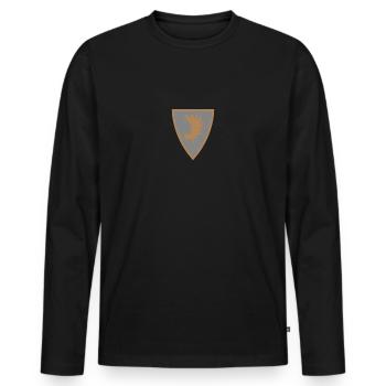 Ostpreußen Preußen Wappen Elchschaufel Heimat - Männer Premium Bio Langarmshirt - Schwarz - Vorne - Nico (187cm)