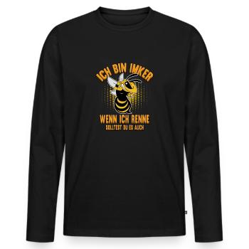 Ich bin Imker Rennen Biene Honig Stechen Geschenk - Männer Premium Bio Langarmshirt - Schwarz - Vorne - Nico (187cm)
