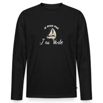 Je Peux Pas J Ai Voile Idée cadeau voilier - T-shirt manches longues Premium bio Homme - noir - Devant - Nico (187cm)