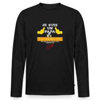 Je suis un papa apiculteur - T-shirt manches longues Premium bio Homme - noir - Devant - Nico (187cm)
