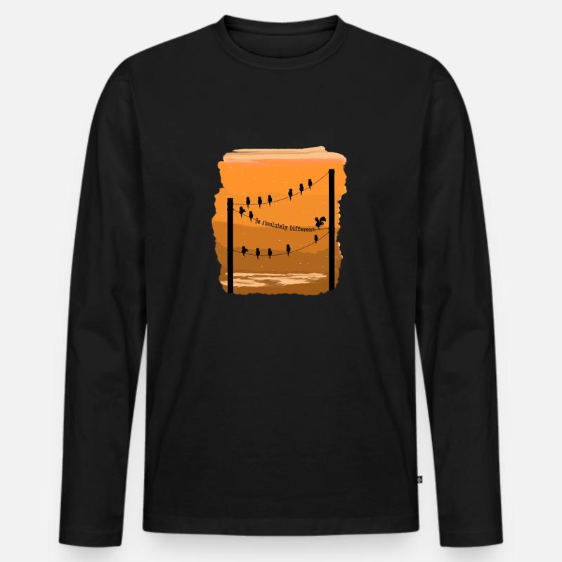 Sei einzigartig - Huhn - Männer Premium Bio Langarmshirt - Schwarz