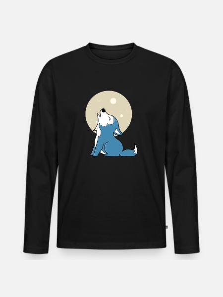Baby wolf moon - Men's Premium Organic Long Sleeve Shirt - black