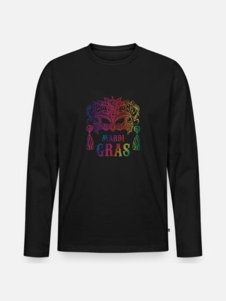 Mardi Gras | Maskerade | Karneval | Kostumer | Tradition - Premium økologisk langærmet T-shirt til mænd - sort