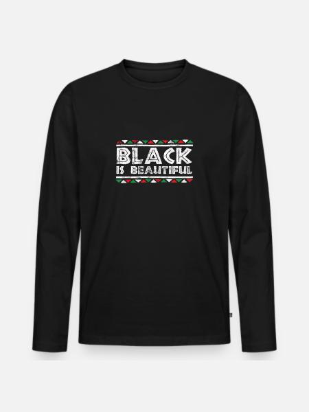 Black is Beautiful BLM - Men's Premium Organic Long Sleeve Shirt - black