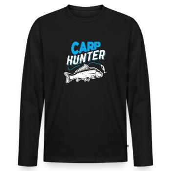 Carp Hunter Angler Angeln Angelrute Geschenk - Männer Premium Bio Langarmshirt - Schwarz - Vorne - Nico (187cm)