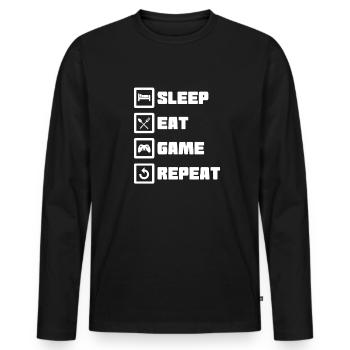 Gaming Gamer Game Gambling Gamer Videogames Online - Men's Premium Organic Long Sleeve Shirt - black - Front - Nico (187cm)