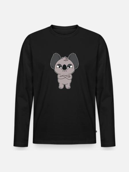 Angry Koala - Men's Premium Organic Long Sleeve Shirt - black
