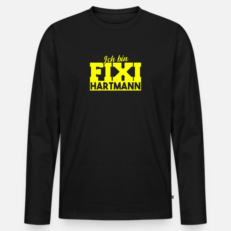 Fixi Hartmann - Männer Premium Bio Langarmshirt - Schwarz