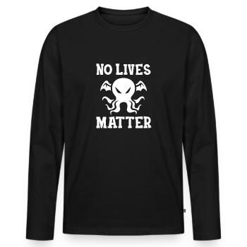 Lord Savior Cthulhu Funny Parodie Religion - Männer Premium Bio Langarmshirt - Schwarz - Vorne - Nico (187cm)