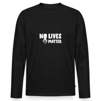 Lord Savior Cthulhu Funny Parodie Religion - Männer Premium Bio Langarmshirt - Schwarz - Vorne - Nico (187cm)