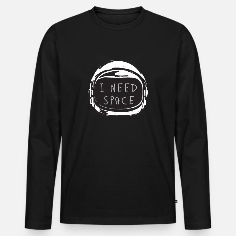 NASA - Männer Premium Bio Langarmshirt - Schwarz