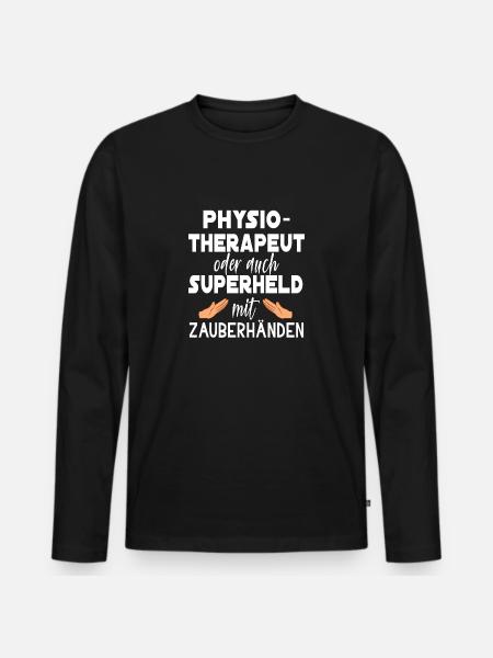 Physiotherapeut Zauberhände Masseur Physiotherapie - Männer Premium Bio Langarmshirt - Schwarz