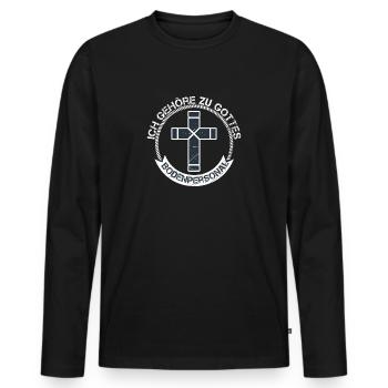 God's ground staff pastor gifts church - Men's Premium Organic Long Sleeve Shirt - black - Front - Nico (187cm)
