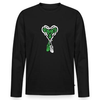 Irish Step Dancing Celtic Knot Heart - Männer Premium Bio Langarmshirt - Schwarz - Vorne - Nico (187cm)