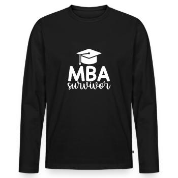 Studium / Abschluss / Party / MBA Survivor - Männer Premium Bio Langarmshirt - Schwarz - Vorne - Nico (187cm)