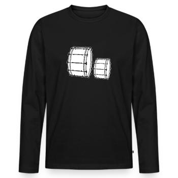 Chemises de grosse caisse - T-shirt manches longues Premium bio Homme - noir - Devant - Nico (187cm)