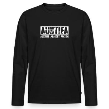 Auntifa tantes contre le fascisme - T-shirt manches longues Premium bio Homme - noir - Devant - Nico (187cm)
