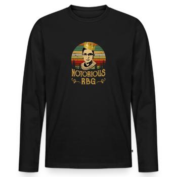 Notorious RBG Ruth Bader Ginsburg rétro vintage - T-shirt manches longues Premium bio Homme - noir - Devant - Nico (187cm)
