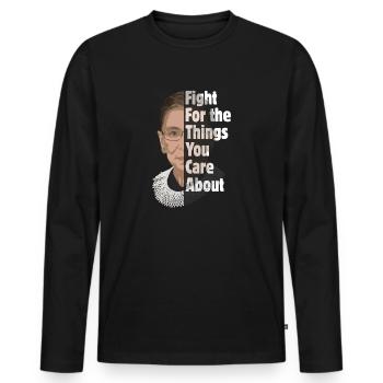 Notorious RBG Ruth Bader Ginsburg rétro vintage - T-shirt manches longues Premium bio Homme - noir - Devant - Nico (187cm)