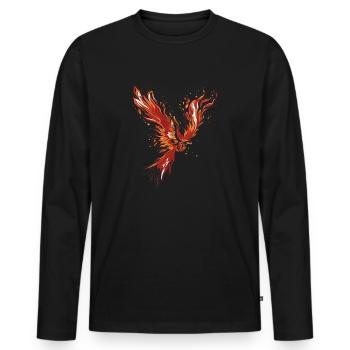 Burning Phoenix - Men's Premium Organic Long Sleeve Shirt - black - Front - Nico (187cm)