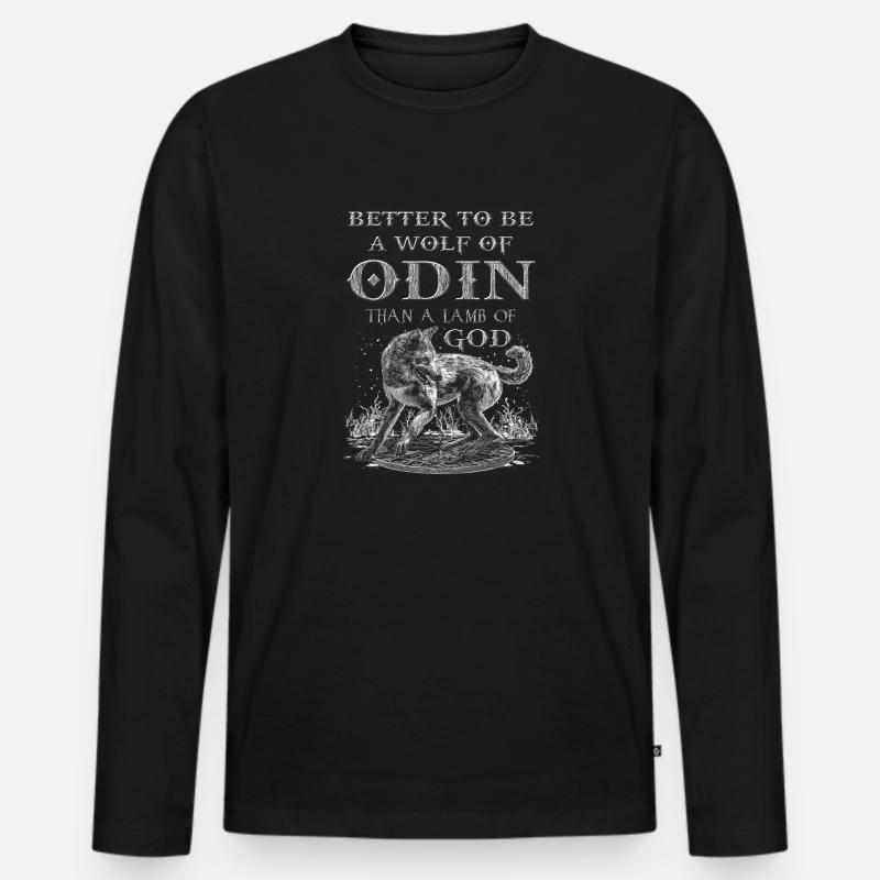 Better to be a Wolf of Odin - Männer Premium Bio Langarmshirt - Schwarz