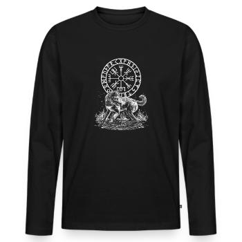 Vegvisir Mieux vaut être un loup d'Odin - T-shirt manches longues Premium bio Homme - noir - Devant - Nico (187cm)