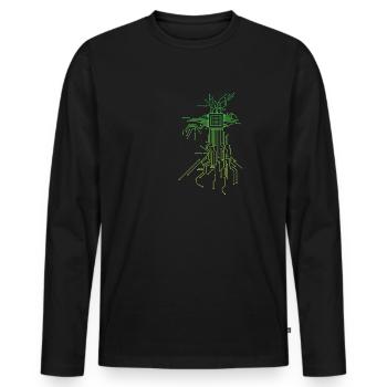 PCB Platinen Layout CPU Herz Computer Admin Nerd - Männer Premium Bio Langarmshirt - Schwarz - Vorne - Nico (187cm)