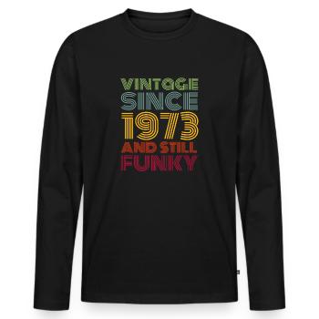 Millésime 1973 - T-shirt manches longues Premium bio Homme - noir - Devant - Nico (187cm)