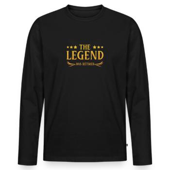 Funny Retirement gifts for Pensioners & Retired - Men's Premium Organic Long Sleeve Shirt - black - Front - Nico (187cm)