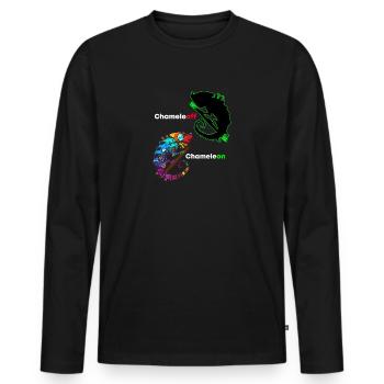 Caméléons - T-shirt manches longues Premium bio Homme - noir - Devant - Nico (187cm)