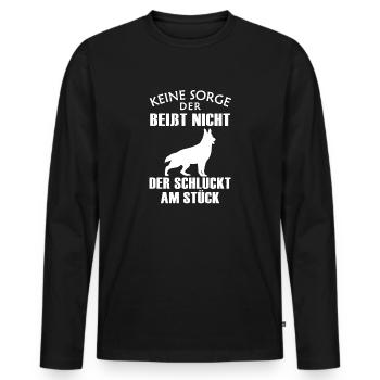 Cooles Schäferhunde Hunde Liebhe Geschenk - Männer Premium Bio Langarmshirt - Schwarz - Vorne - Nico (187cm)