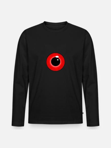 Monster eye red - Men's Premium Organic Long Sleeve Shirt - black